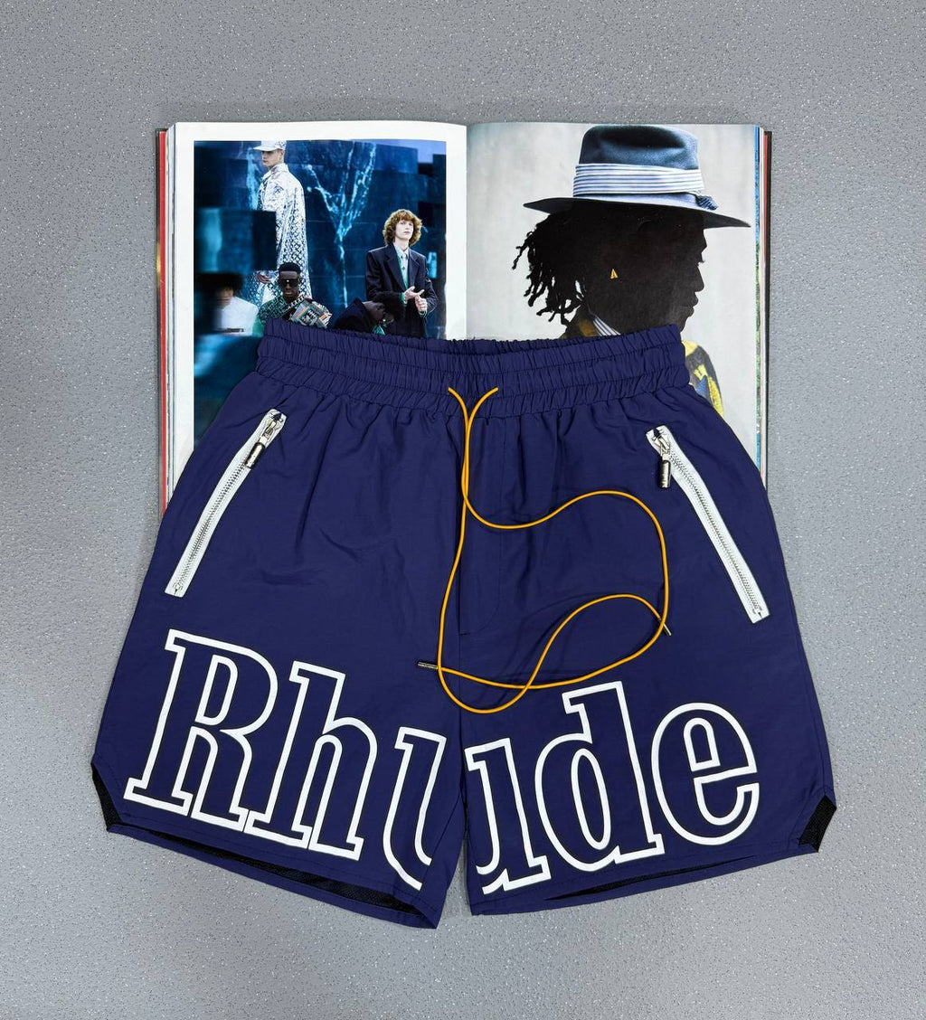 Rhude Straight-Leg Mid-Length Logo Print Swim Shorts in Multiple Colors Mens Best Sale UK Reps AAA Quality
