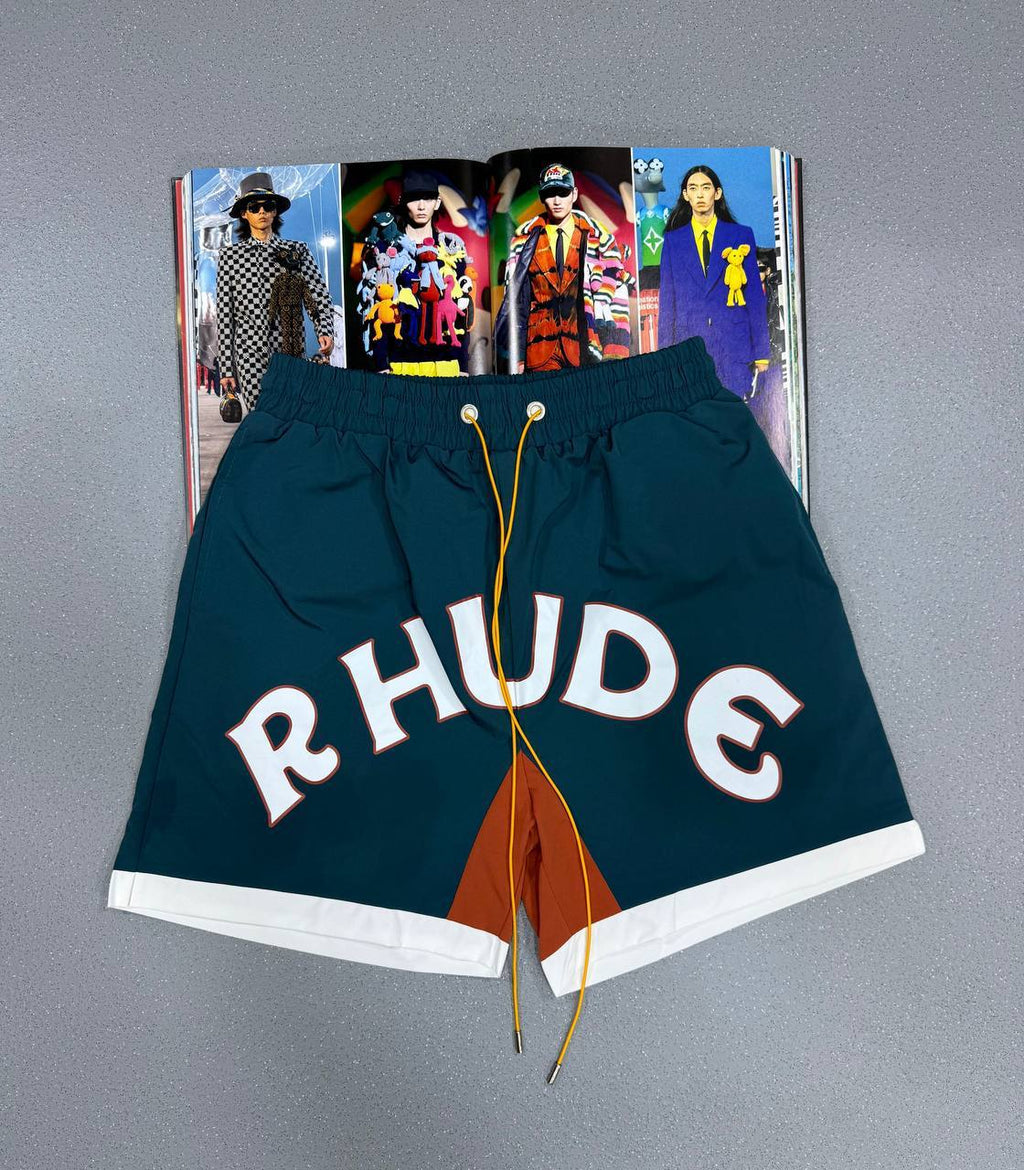 Rhude Printed Sport Shorts Casual Loose Shorts Beach Pants in Multiple Colors Mens UK Reps AAA Quality