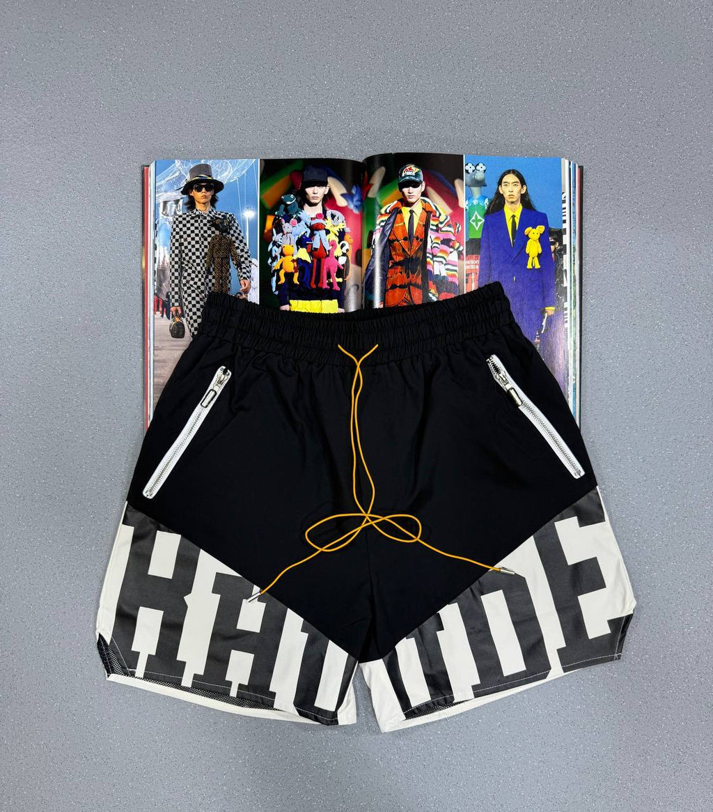 Rhude Shorts for Men Leisure Printing Letter Logo Drawstring Shorts in 2 Colors UK Reps AAA Quality