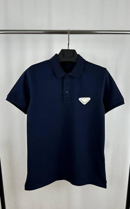 Prada Triangle-Logo Piqué Polo Shirts Mens in 2 Colors UK Reps AAA Quality