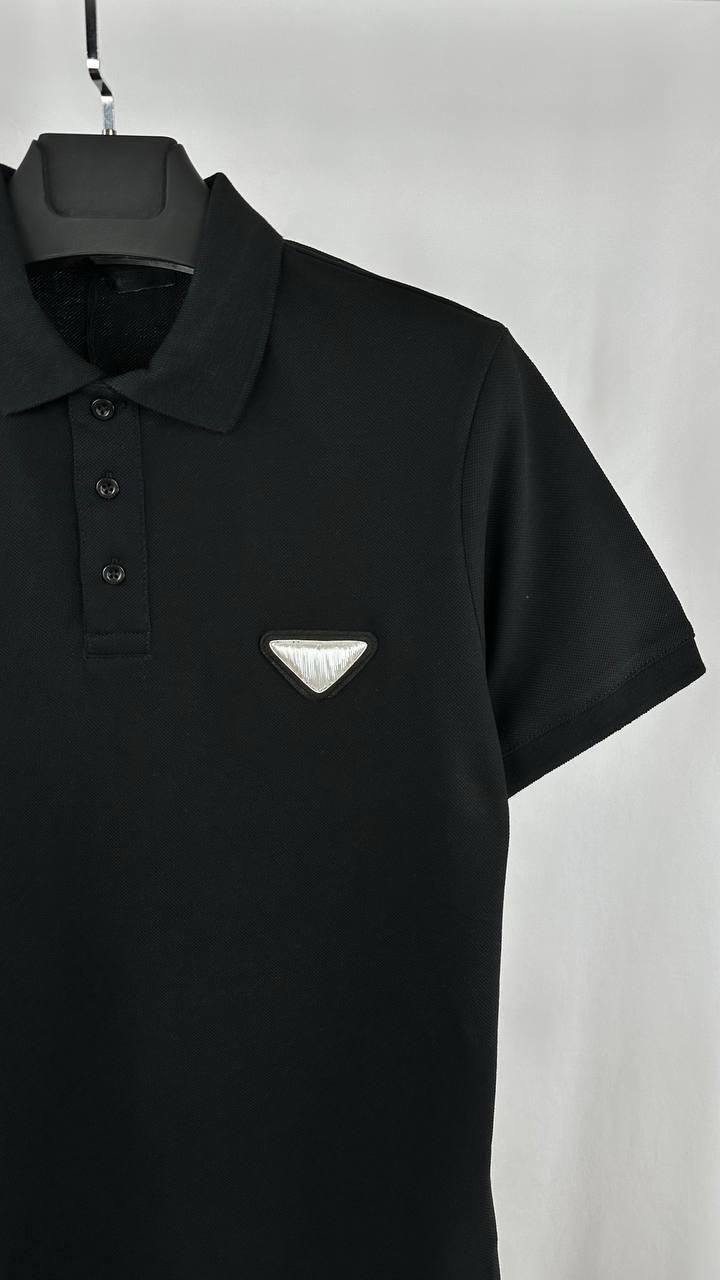 Prada Triangle-Logo Piqué Polo Shirts Mens in 2 Colors UK Reps AAA Quality