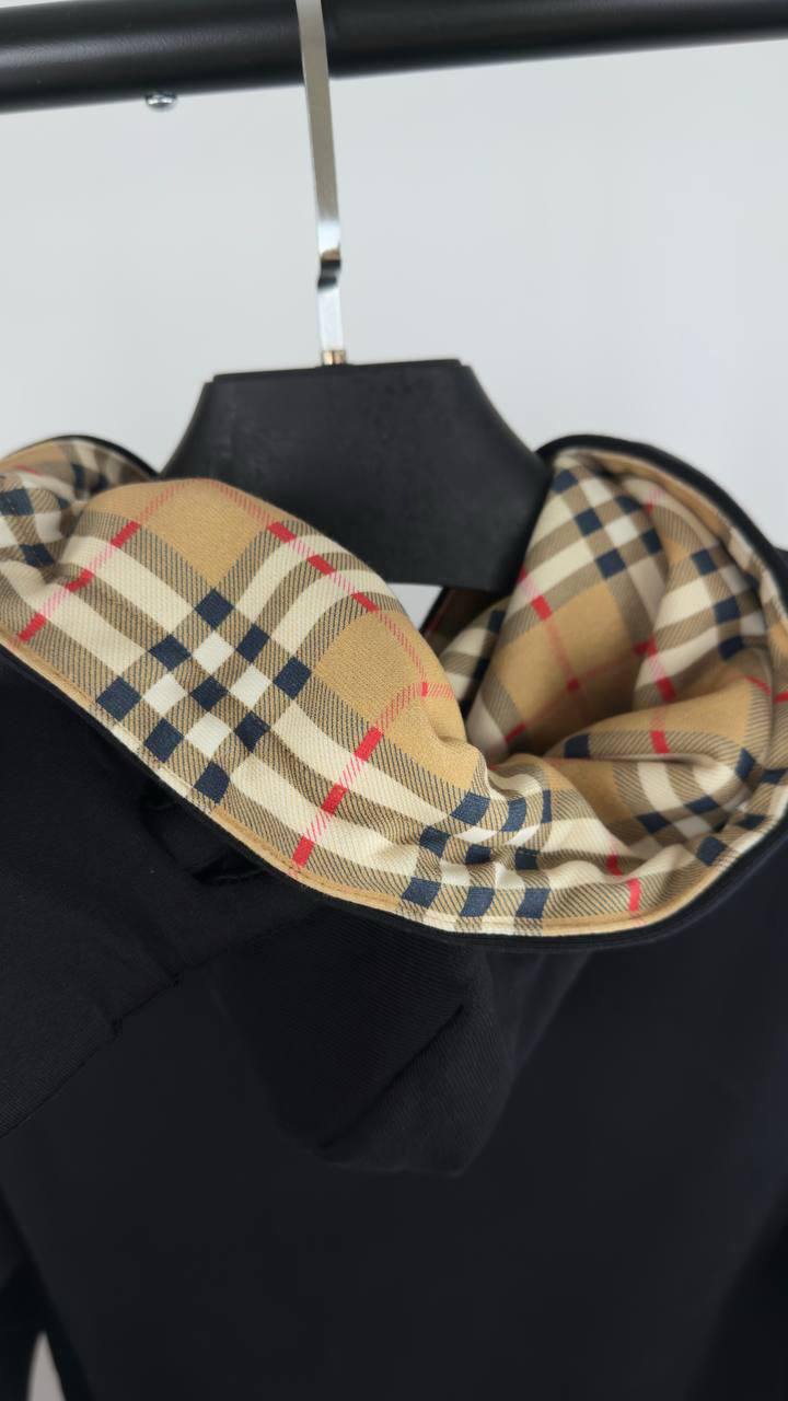 Burberry EKD Check Logo Patch in Black Mens Hoodie UK Reps AAA Quality