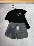 Louis Vuitton Embroidered LV Patch T-Shirts & Shorts Set in Multiple Colors UK Reps AAA Quality