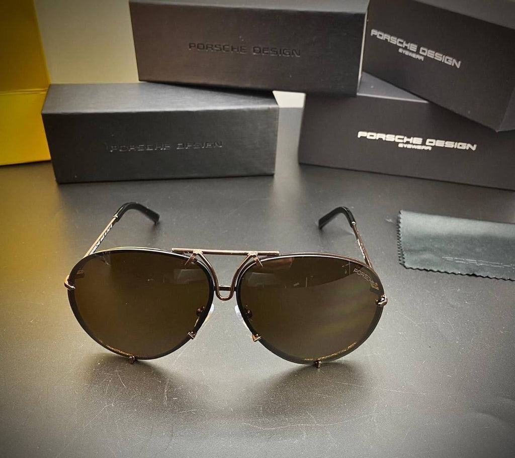Porsche Design P'8478 Aviator Brown Men Sunglasses UK Reps AAA Quality