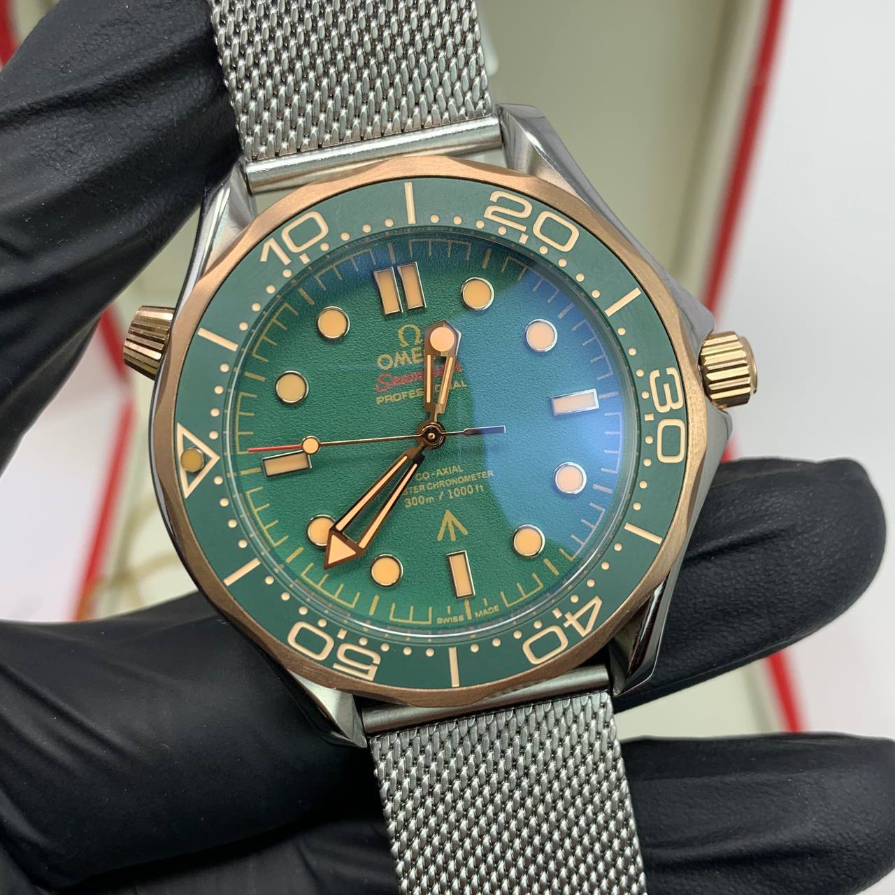 Omega Seamaster Diver 300M Titanium & Bronze Gold Mens Watch UK Reps AAA Quality