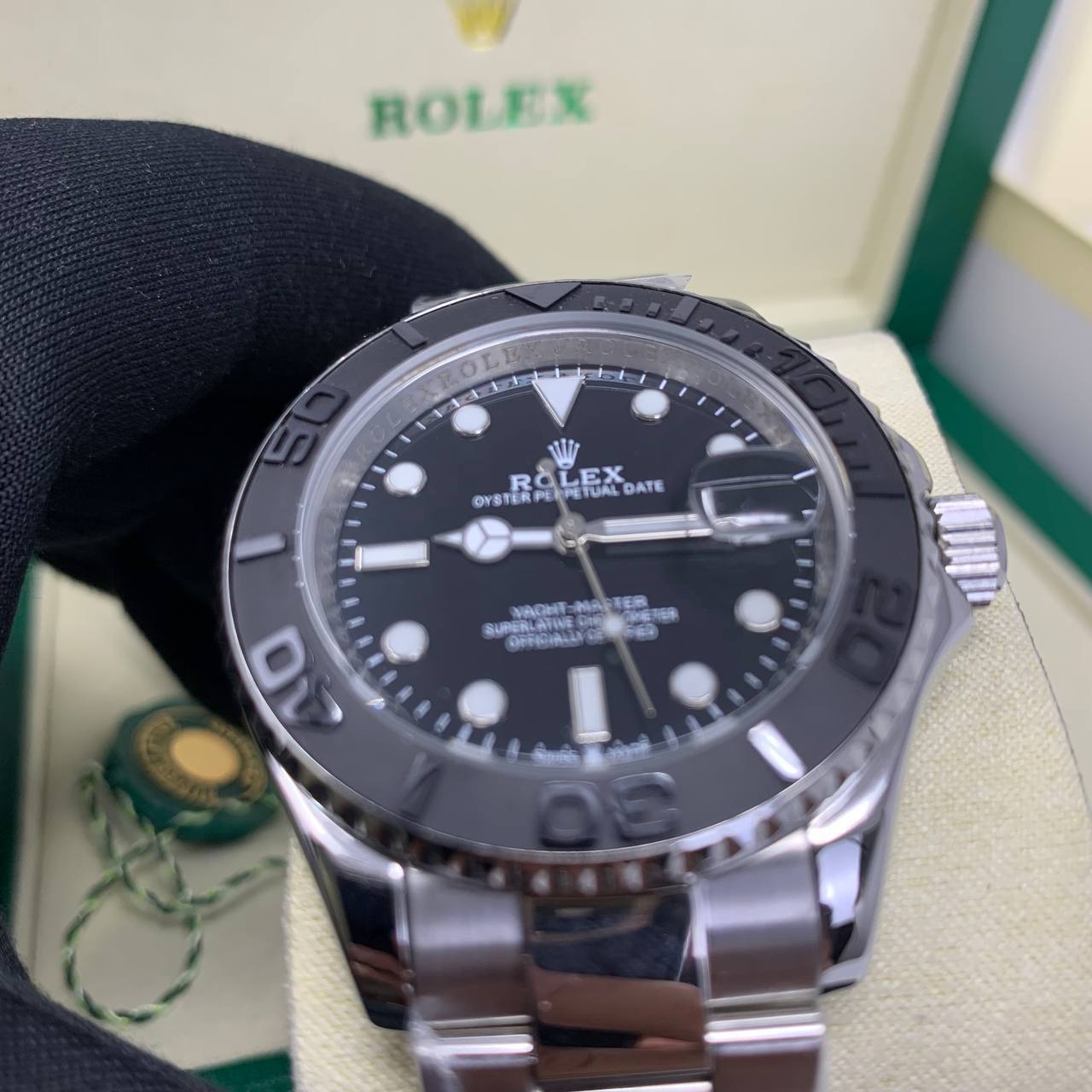 Rolex Yacht-Master Intense Black Dial Mens Watches UK Reps AAA Quality
