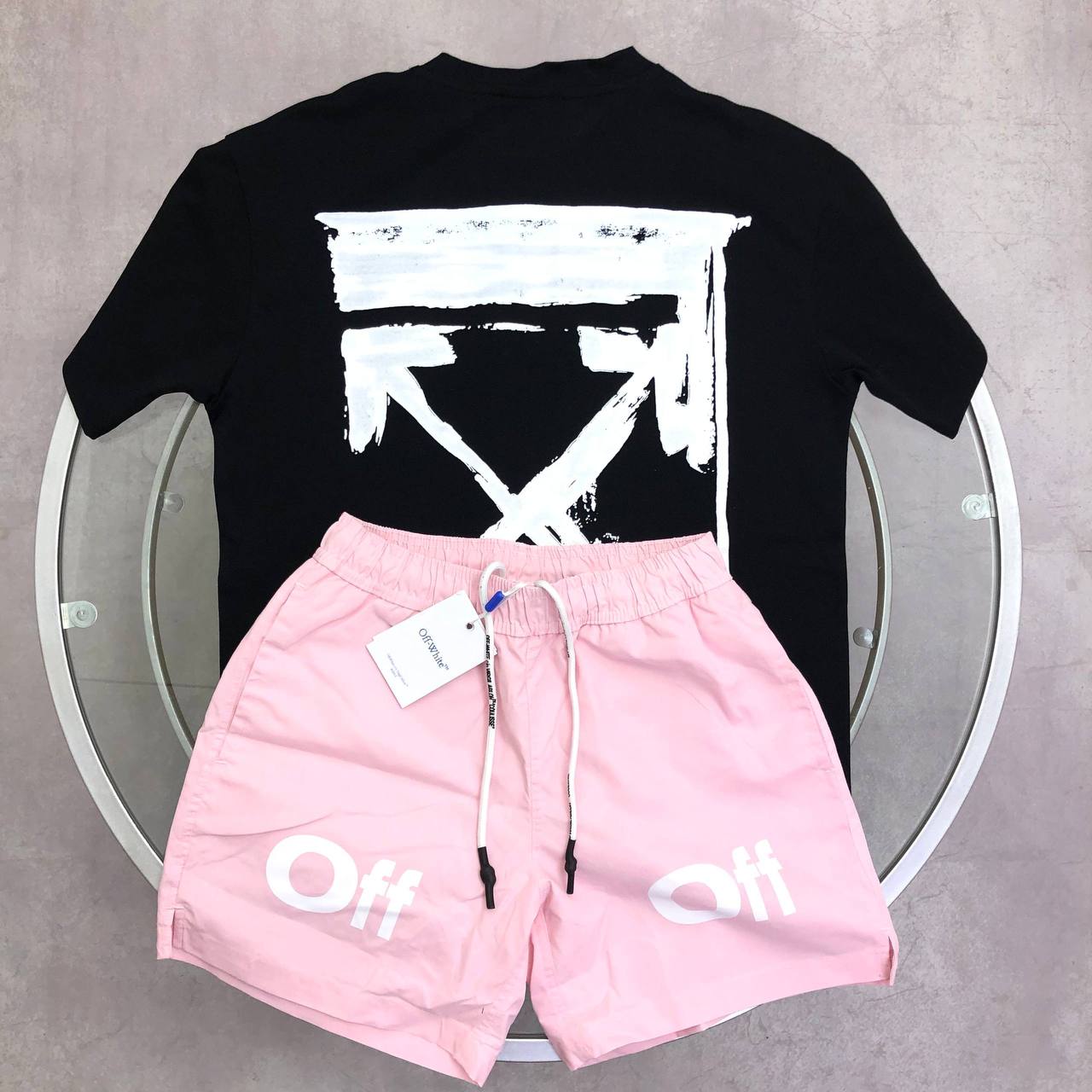 Off-White Ink Arrow Mens T-Shirt & Shorts in Multiple Colors UK Reps AAA Quality