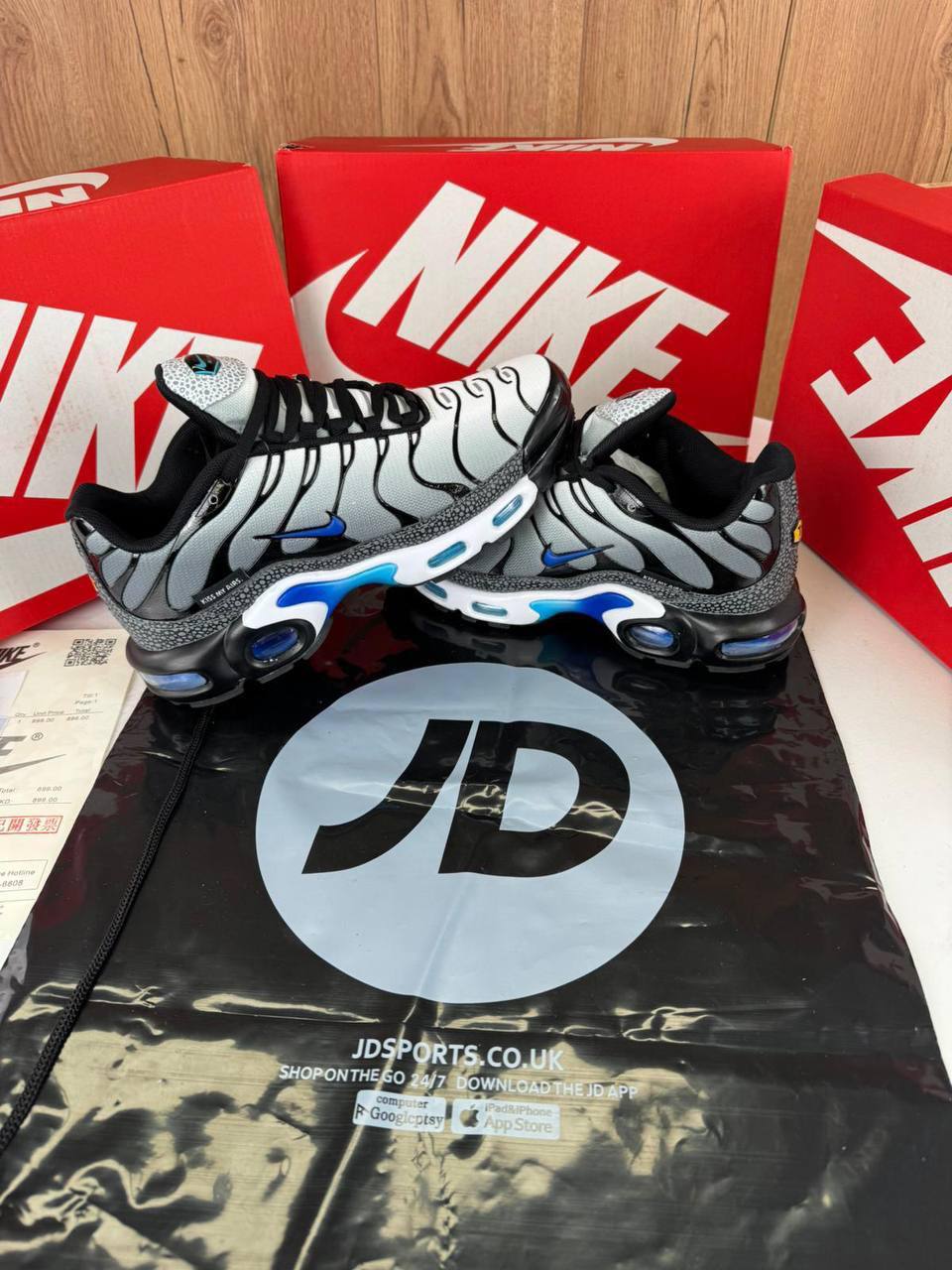 Nike Air Max Plus TN Kiss My Airs Grey & Blue Mens Trainers Best Sale UK Reps AAA Quality