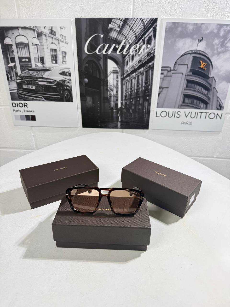 Tom Ford Navigator-Style Frame in Dark Havana Sunglasses UK Reps AAA Quality