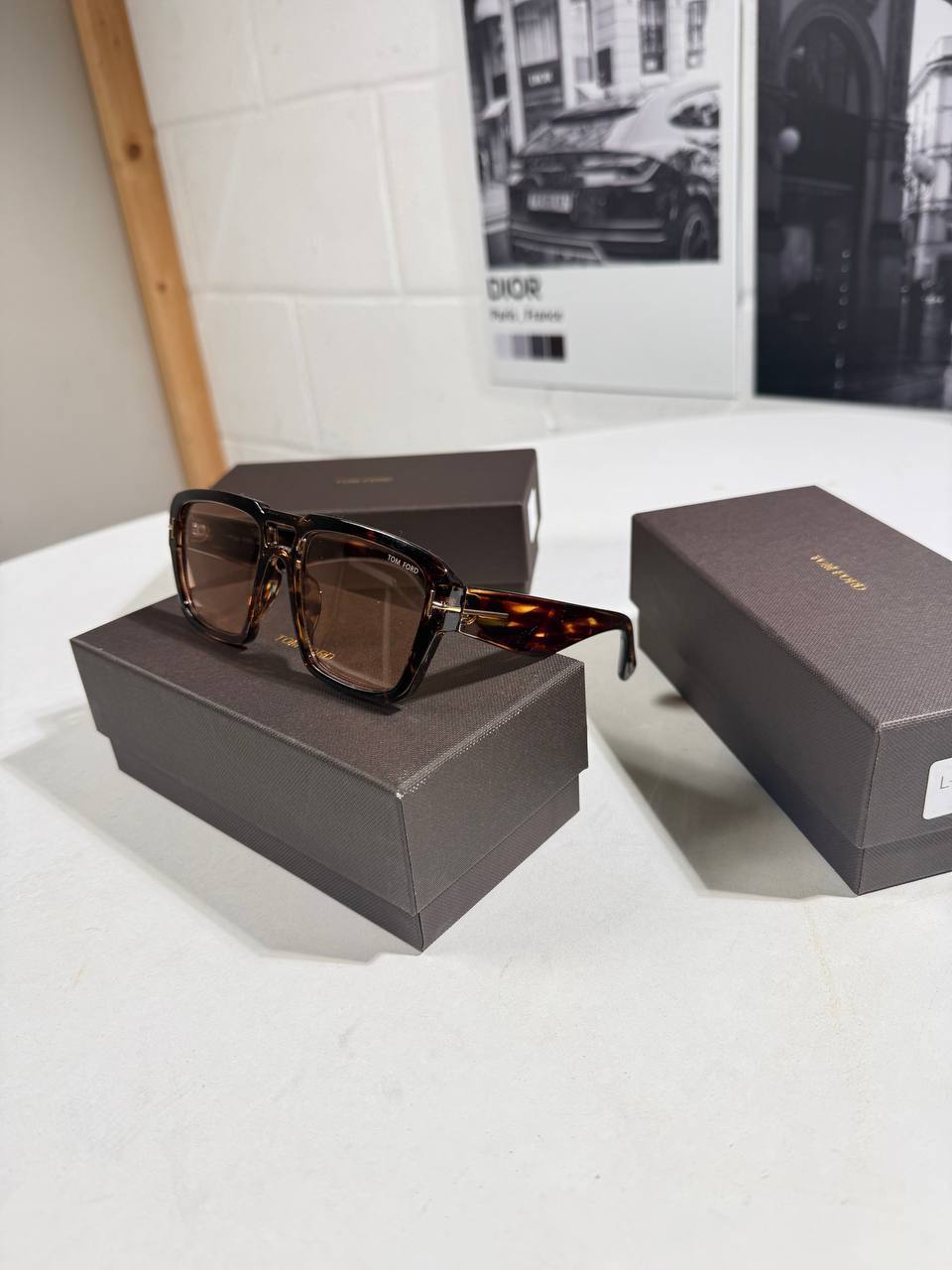 Tom Ford Navigator-Style Frame in Dark Havana Sunglasses UK Reps AAA Quality