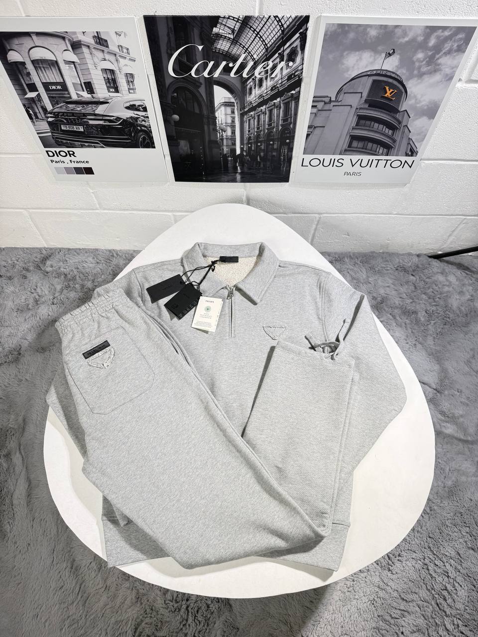 Prada Quarter-Zip Fleece Mens Tracksuits in 2 Colors UK Reps AAA Quality