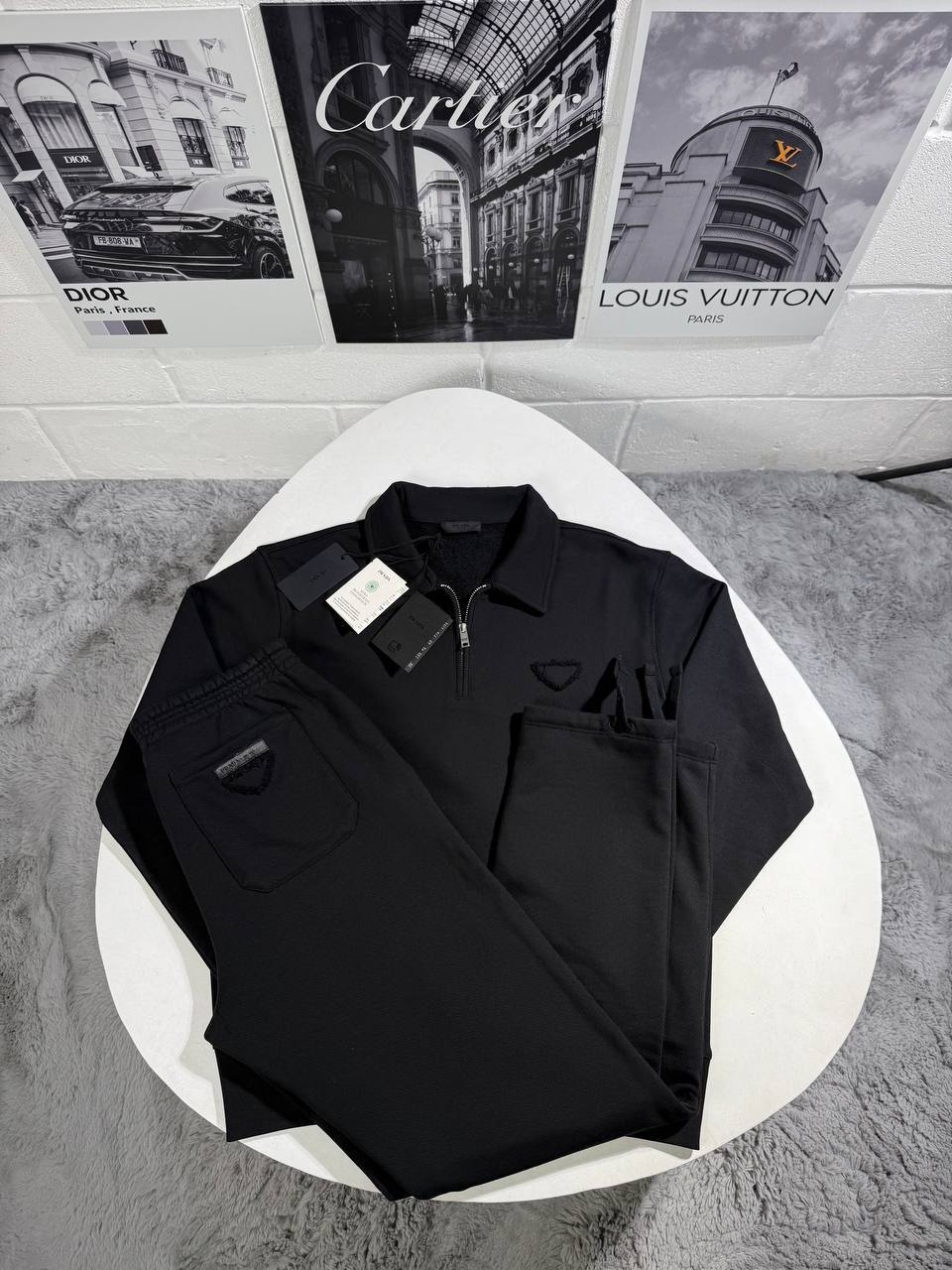 Prada Quarter-Zip Fleece Mens Tracksuits in 2 Colors UK Reps AAA Quality