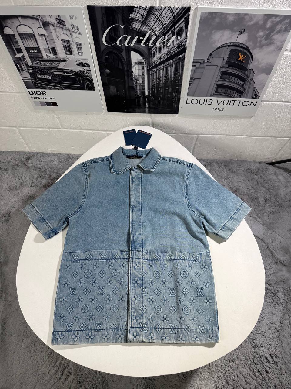Louis Vuitton Denim Workwear Blue Mens Tracksuit UK Reps AAA Quality