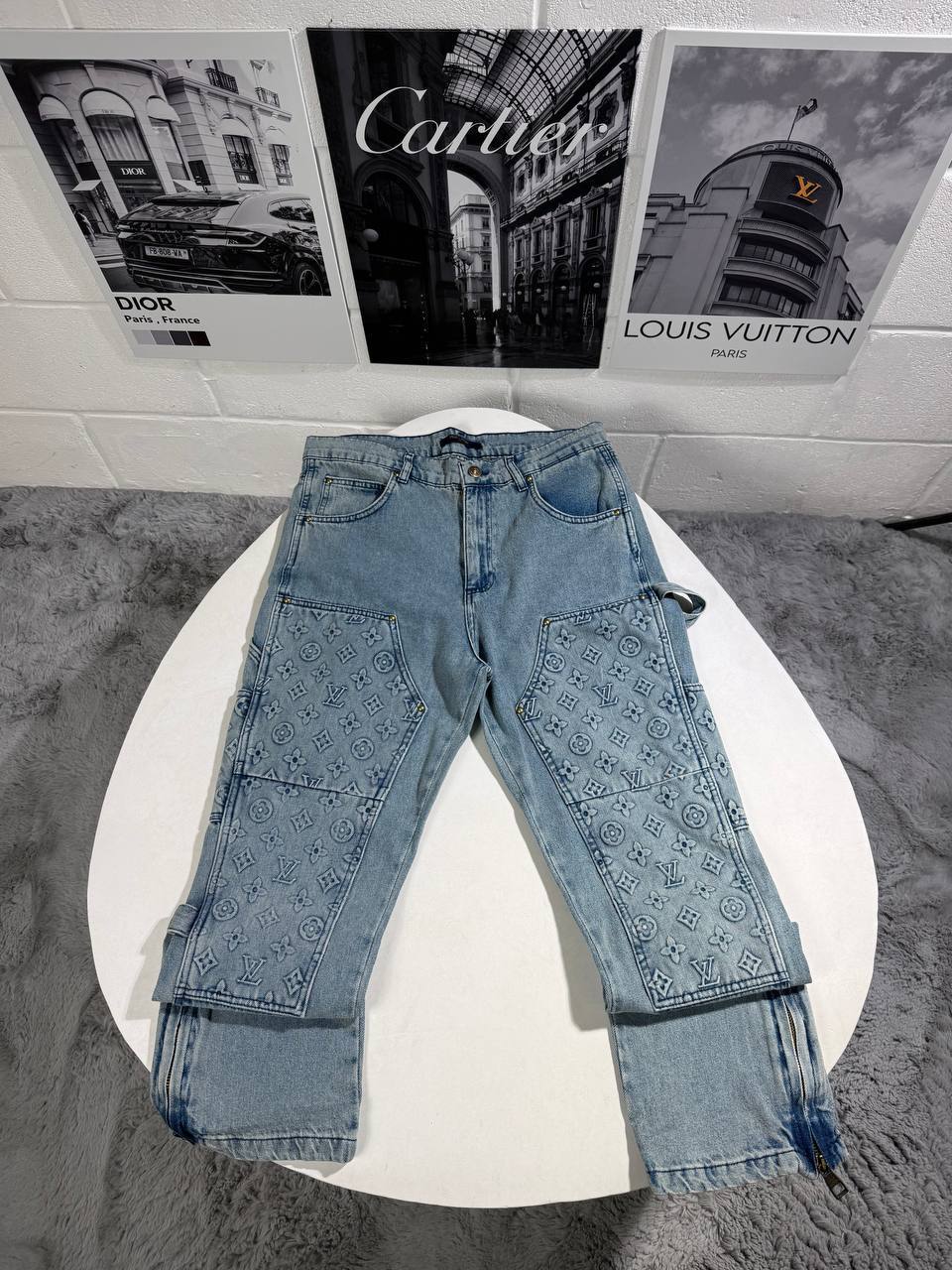 Louis Vuitton Denim Workwear Blue Mens Tracksuit UK Reps AAA Quality