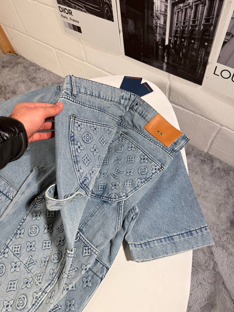 Louis Vuitton Denim Workwear Blue Mens Tracksuit UK Reps AAA Quality