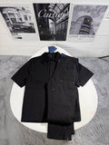 Louis Vuitton Denim Workwear Black Mens Tracksuit UK Reps AAA Quality