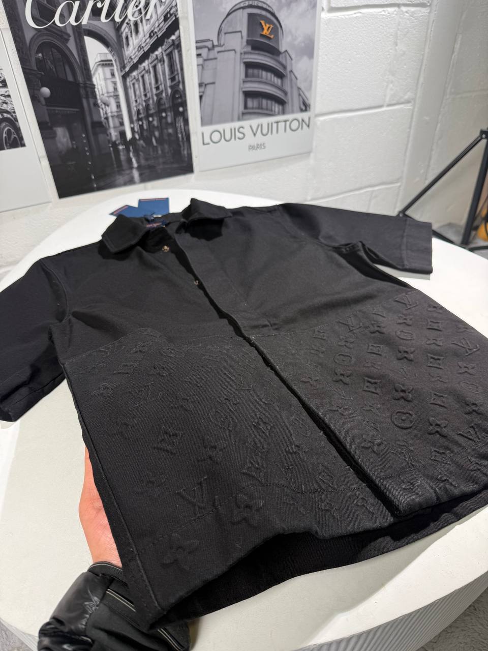 Louis Vuitton Denim Workwear Black Mens Tracksuit UK Reps AAA Quality