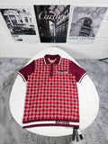 Amiri MA Quad Polo Shirt Mens in Burgundy UK Reps AAA Quality