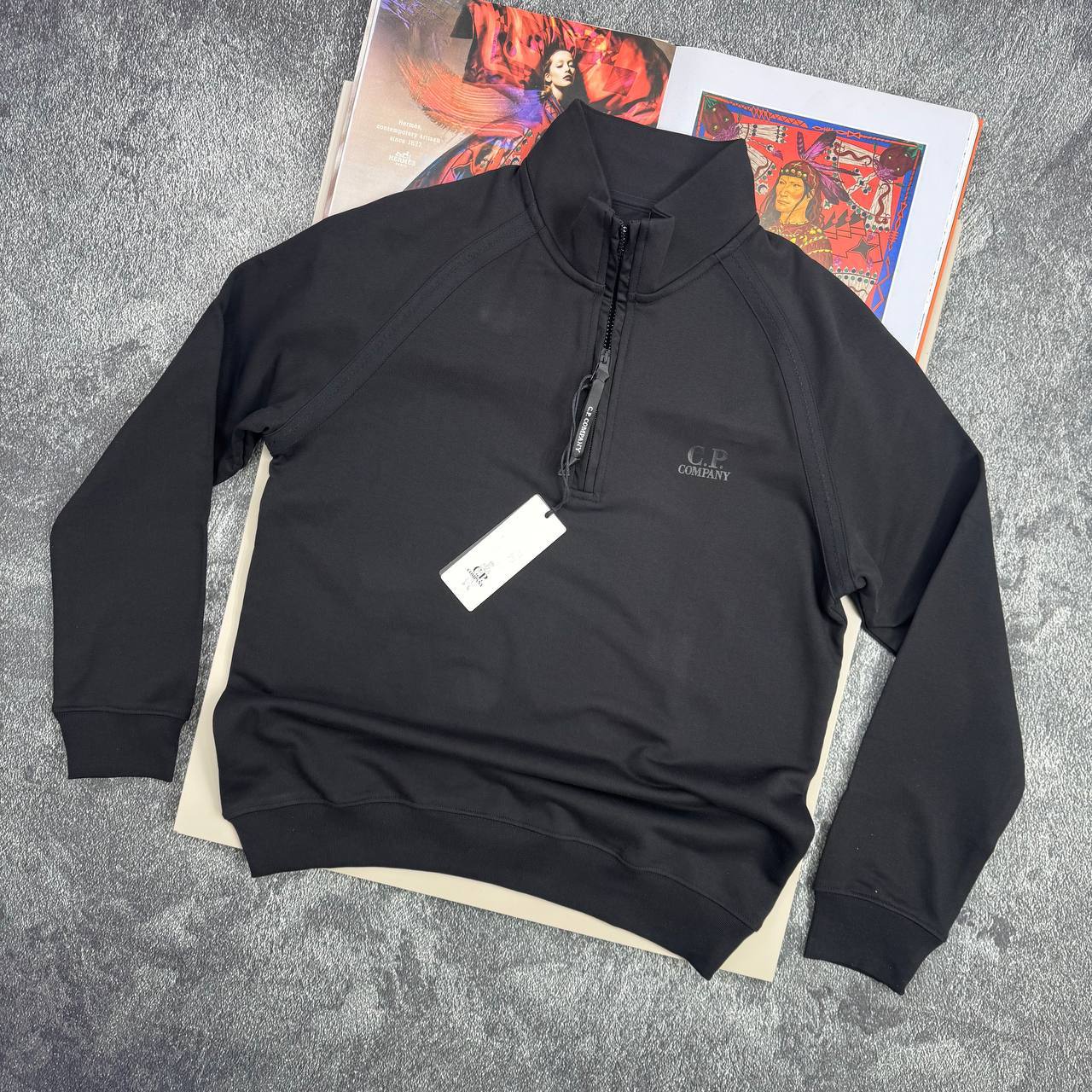 C.P. Company Diagonal Fleece Half-Zip Jumpers Mens in 2 Colors UK Reps AAA Quality