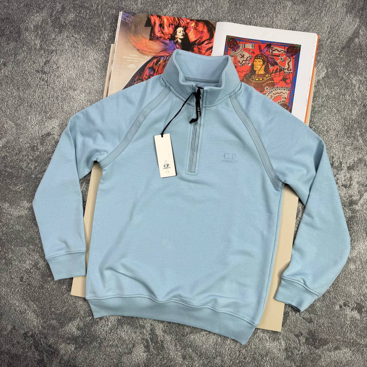 C.P. Company Diagonal Fleece Half-Zip Jumpers Mens in 2 Colors UK Reps AAA Quality