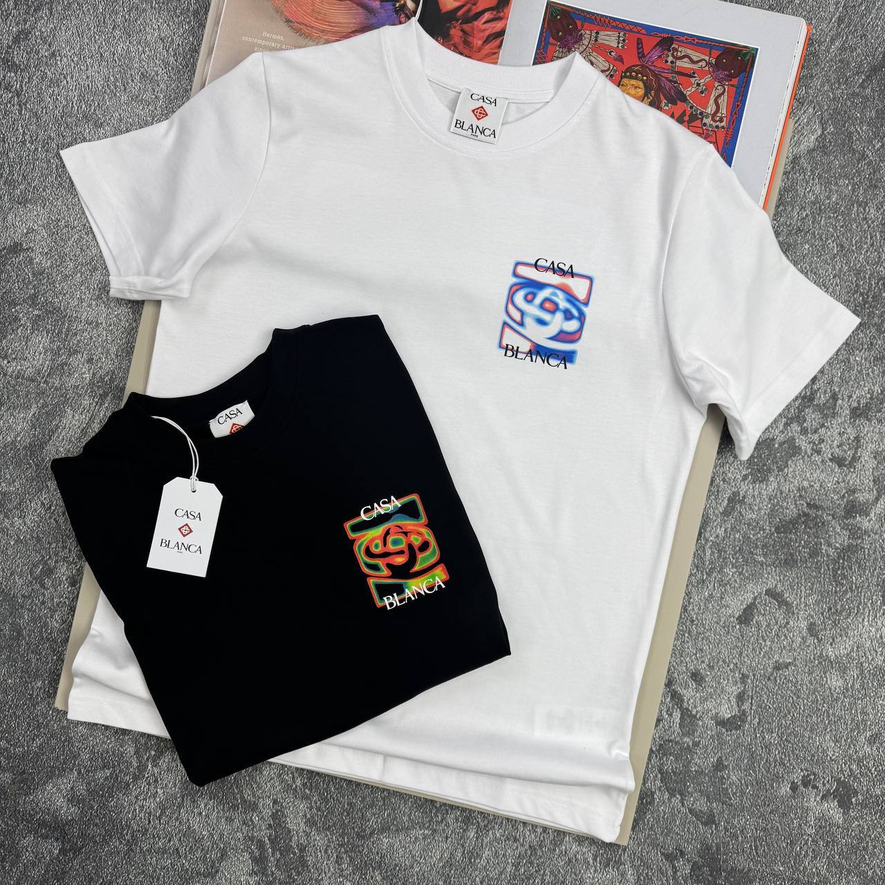 Casablanca Heat Map Logo T-shirt Mens in 2 Colors UK Reps AAA Quality