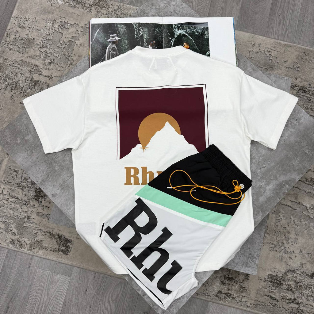 Rhude Moonlight T-Shirts & Shorts Set in Multiple Colors UK Reps AAA Quality