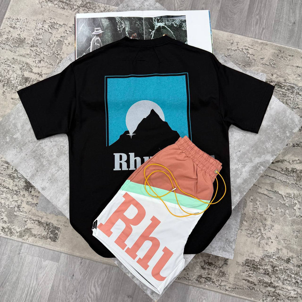 Rhude Moonlight T-Shirts & Shorts Set in Multiple Colors UK Reps AAA Quality