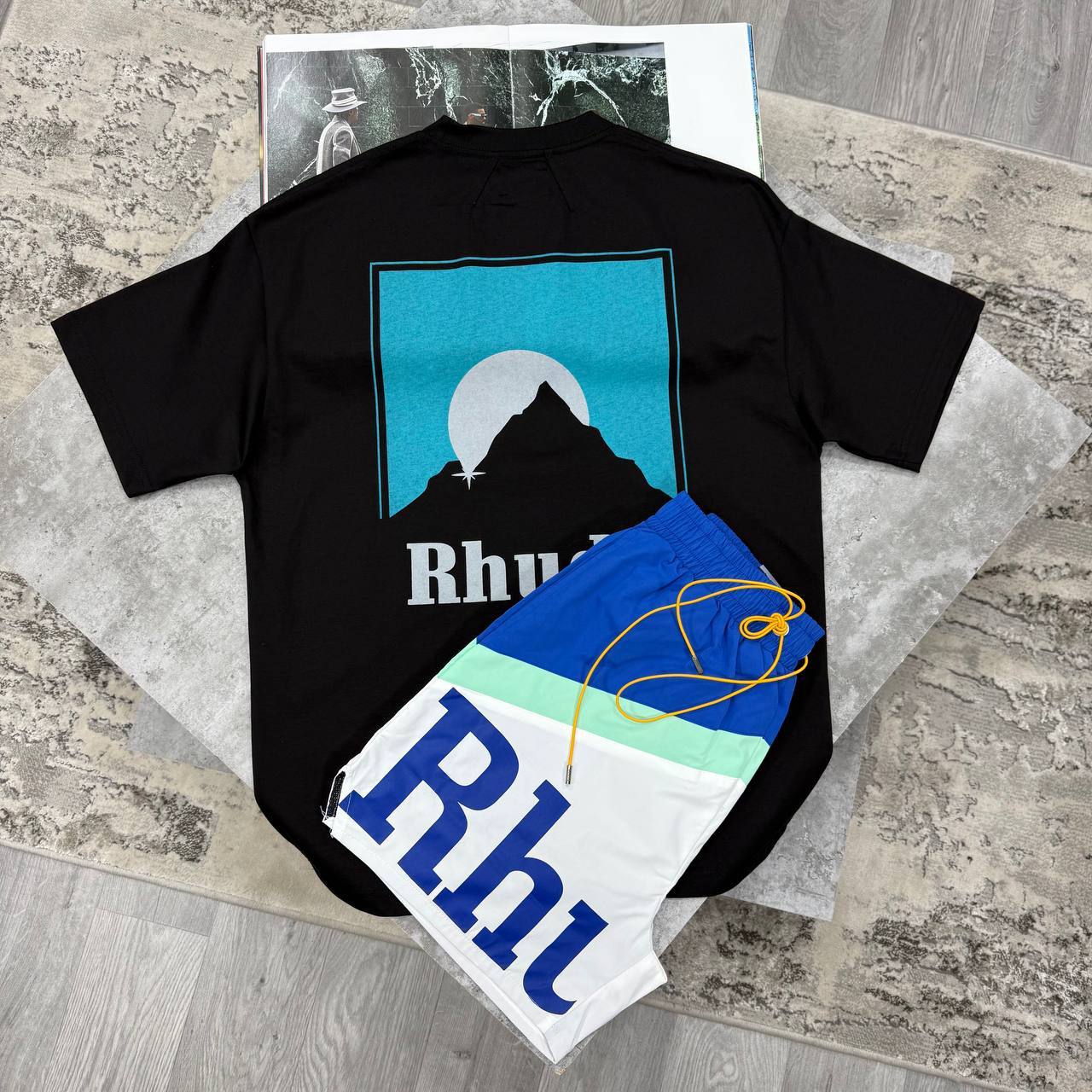 Rhude Moonlight T-Shirts & Shorts Set in Multiple Colors UK Reps AAA Quality