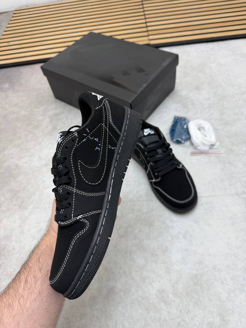 Nike Air Jordan 1 x Travis Scott OG 'Black' Sneakers Mens UK Reps AAA Quality
