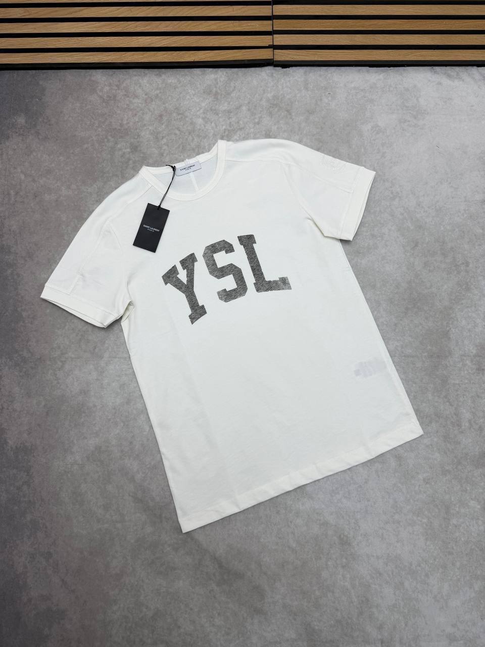 Saint Laurent YSL Logo Cotton Mens T-Shirts in 2 Colors UK Reps AAA Quality