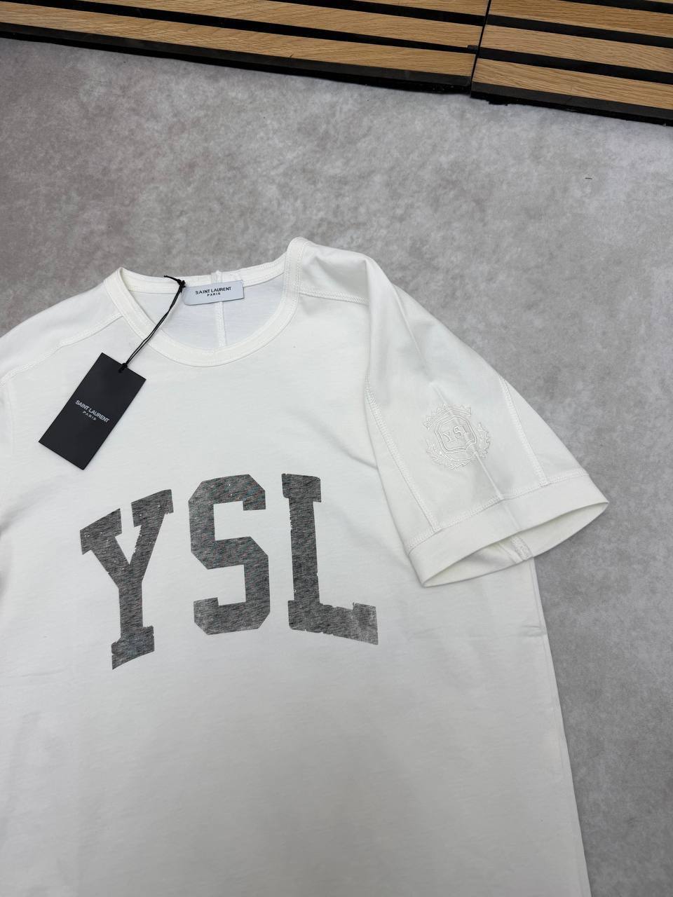 Saint Laurent YSL Logo Cotton Mens T-Shirts in 2 Colors UK Reps AAA Quality