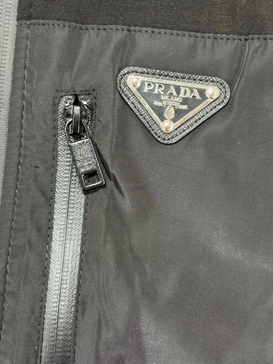 Prada Technical Cotton And Re-nylon Cardigan Mens Tracksuits in Black Color Best Sale UK Reps AAA Quality