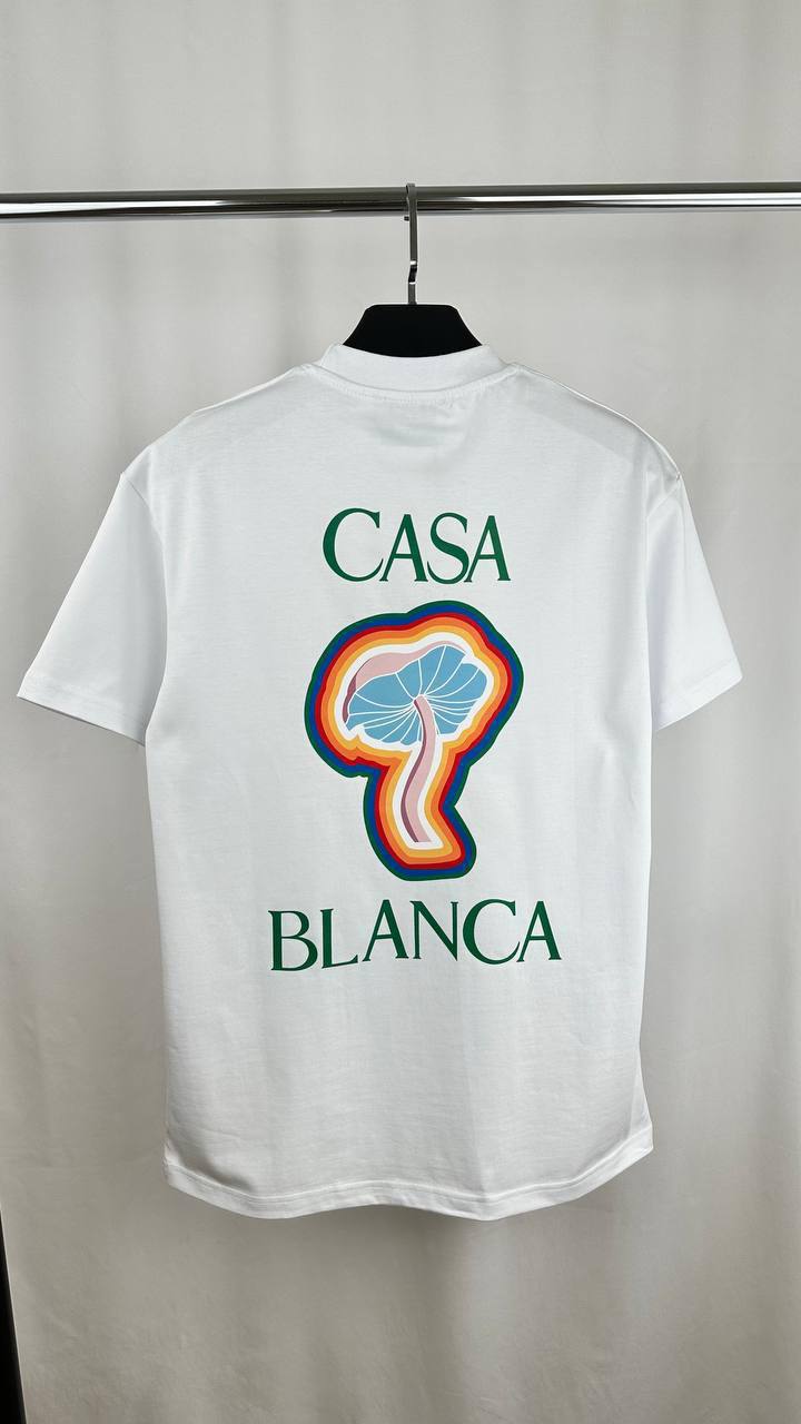 Casablanca Rainbow Mushroom T-Shirts Mens in 2 Colors Best Sale UK Rep AAA Quality