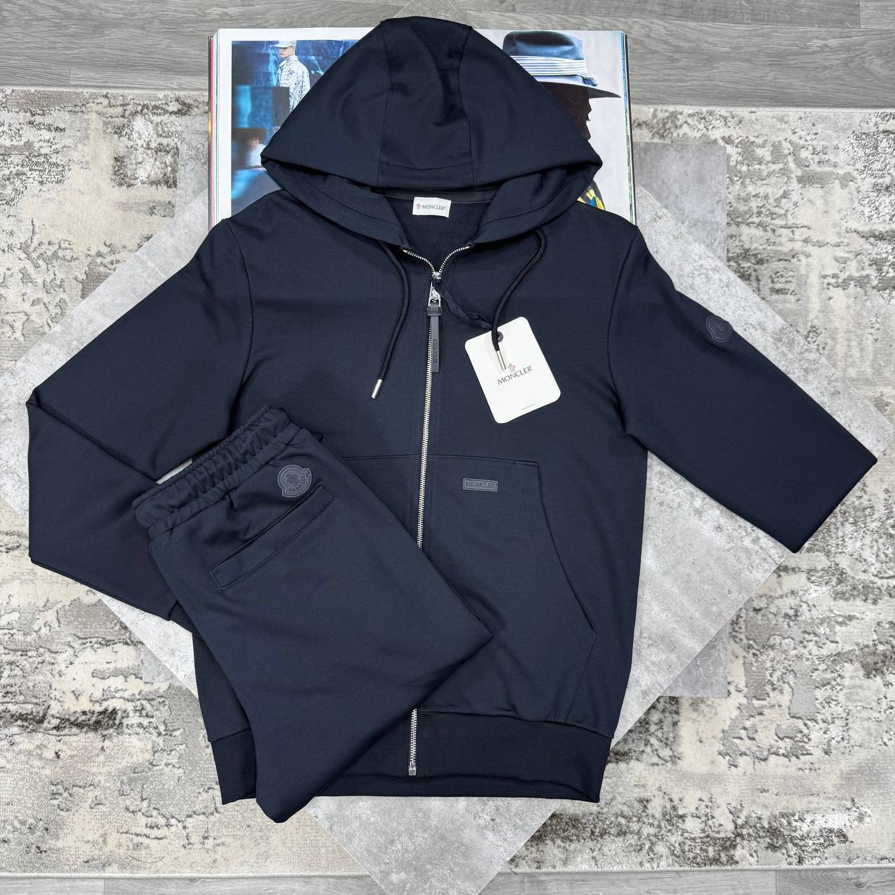 Moncler Black Badge Zip Up Tracksuits Mens in 2 Colors Best Sale UK Reps AAA Quality