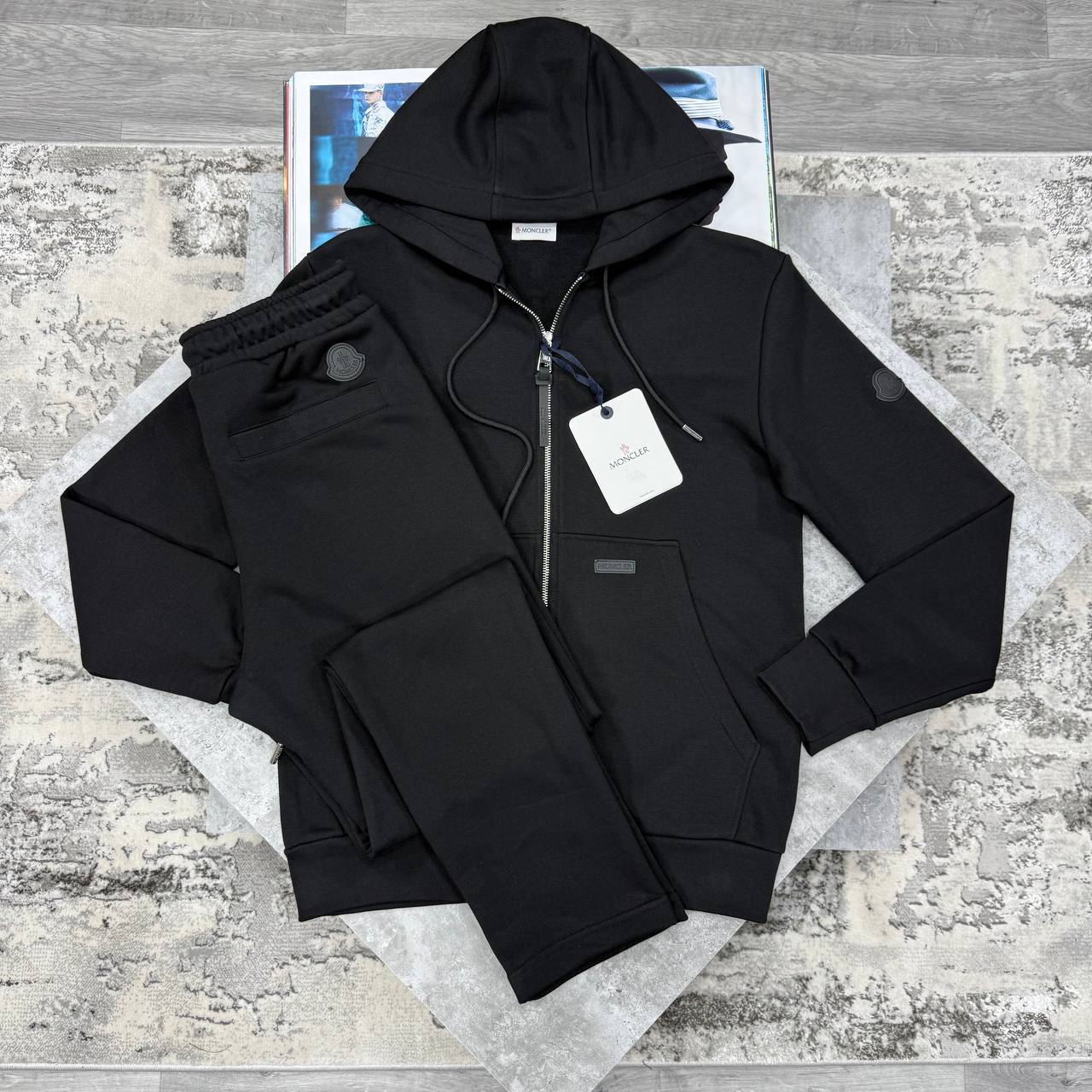 Moncler Black Badge Zip Up Tracksuits Mens in 2 Colors Best Sale UK Reps AAA Quality