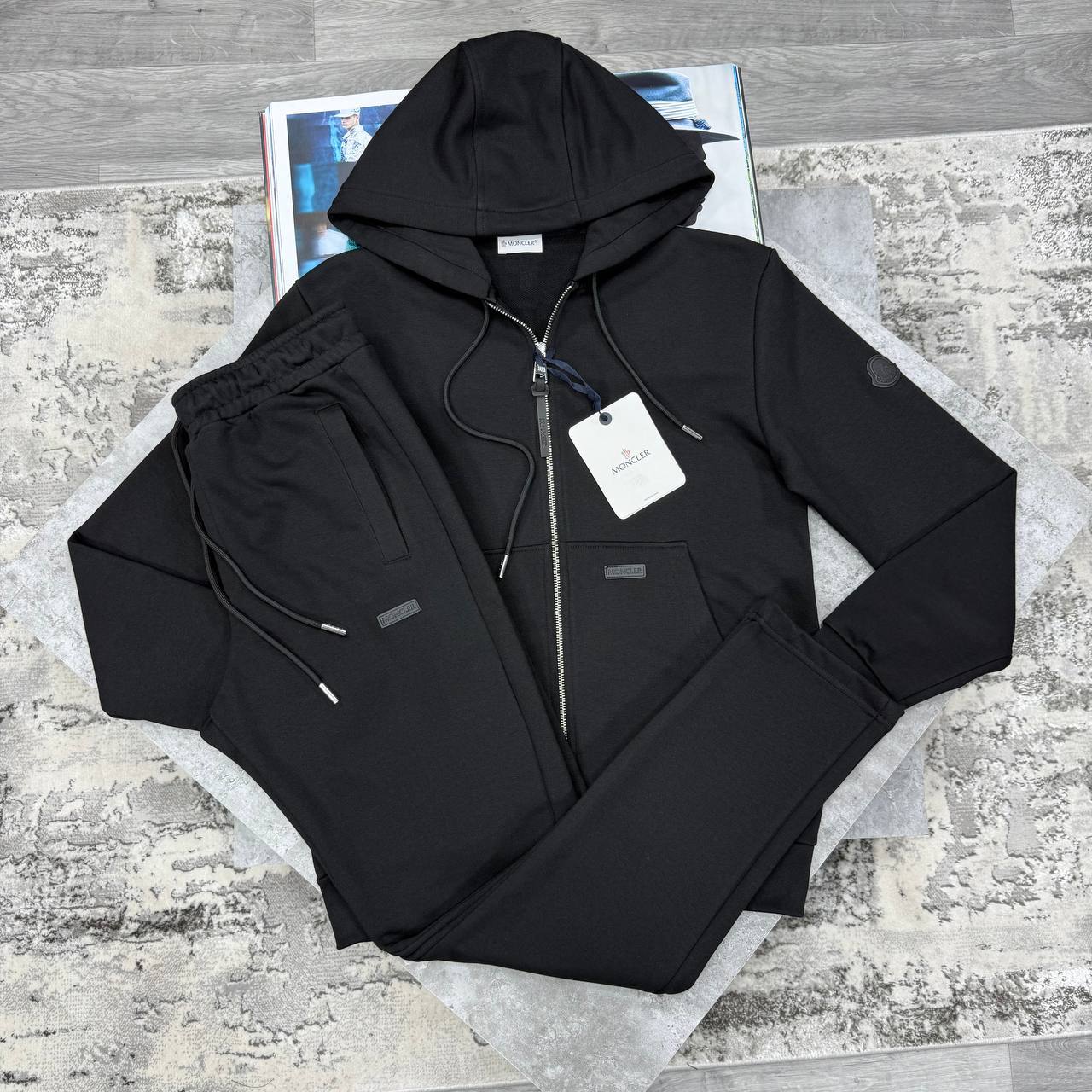Moncler Black Badge Zip Up Tracksuits Mens in 2 Colors Best Sale UK Reps AAA Quality