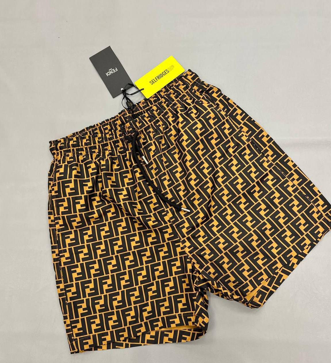 Fendi Monogram Tobacco Brown Mens Shorts UK Reps AAA Quality