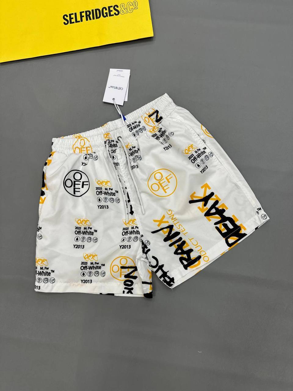 Off-White Graphic Print Streetwear Shorts Mens UK Reps AAA Quality