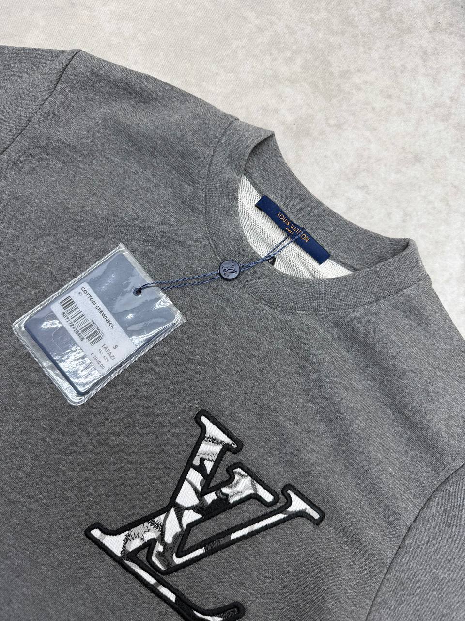 Louis Vuitton Zipped Logo Sleeve Jumper Grey UK Reps AAA Quality
