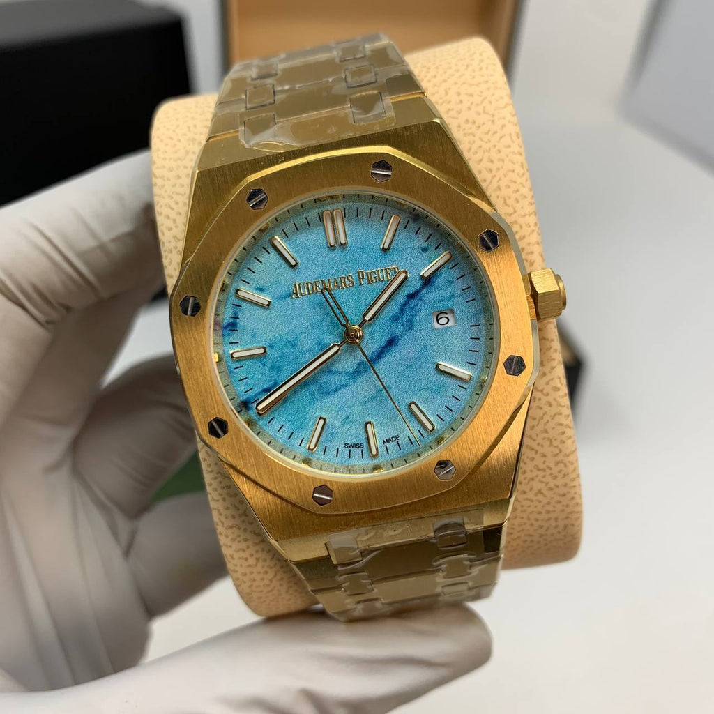 Audemars Piguet Royal Oak Selfwinding Turquoise & Gold Men Watch UK Reps AAA Quality