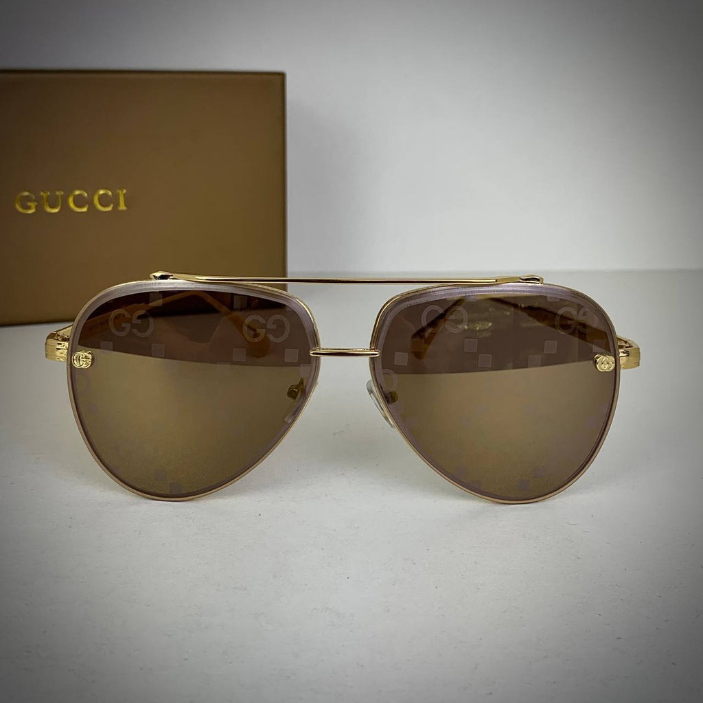 Gucci GG1280S Monogram Aviator Men Sunglasses UK Reps AAA Quality