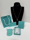 Van Cleef & Arpels Blue Heart Tag Necklace & Bracelet Set Womens UK Reps AAA Quality