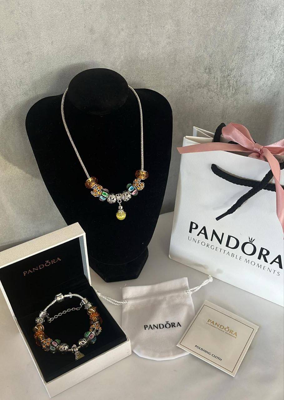 Pandora Moments Charm Necklace & Bracelet Set Womens UK Reps AAA Quality