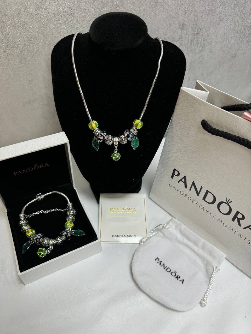 Pandora Moments Botanical Garden Necklace & Bracelet Set Womens UK Reps AAA Quality