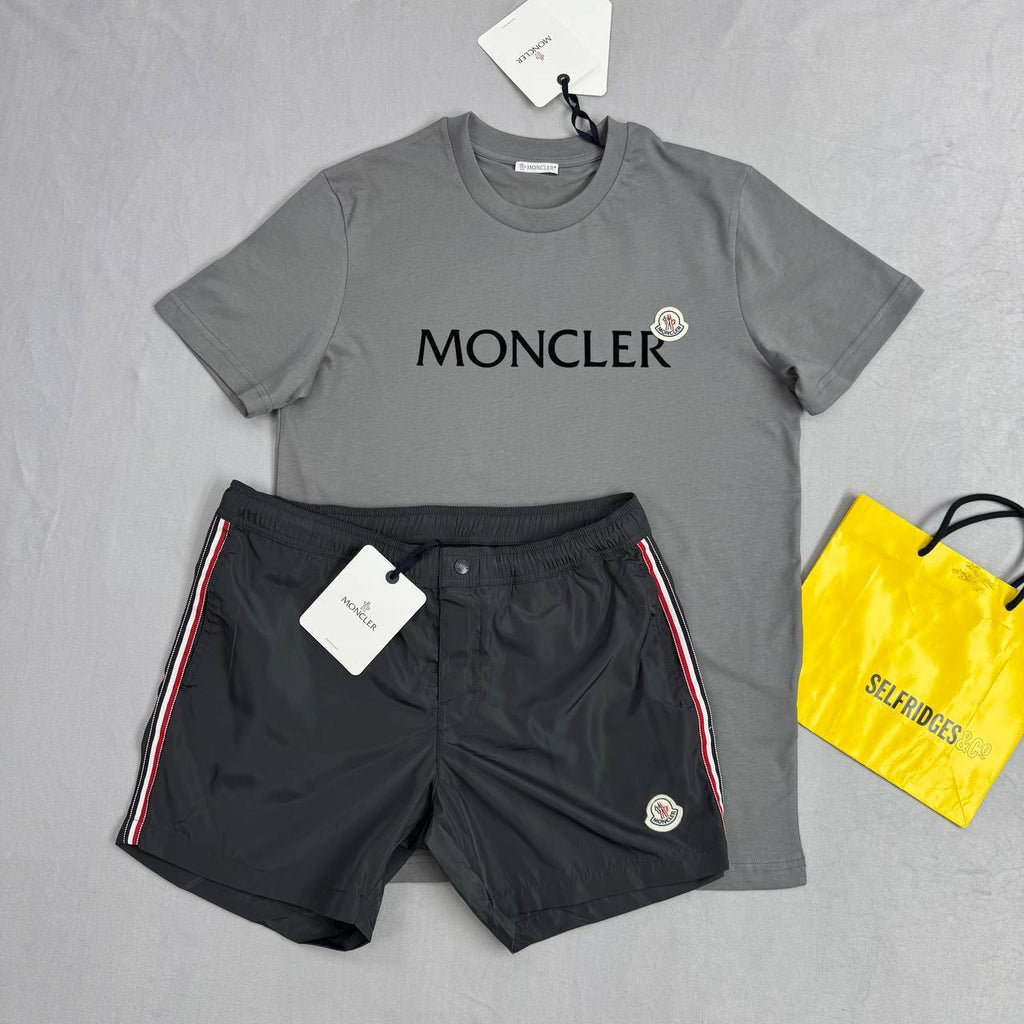 Moncler Embroidered  Logo-Print Cotton T-Shirts & Shorts Sets Mens in Multiple Colors UK Reps AAA Quality