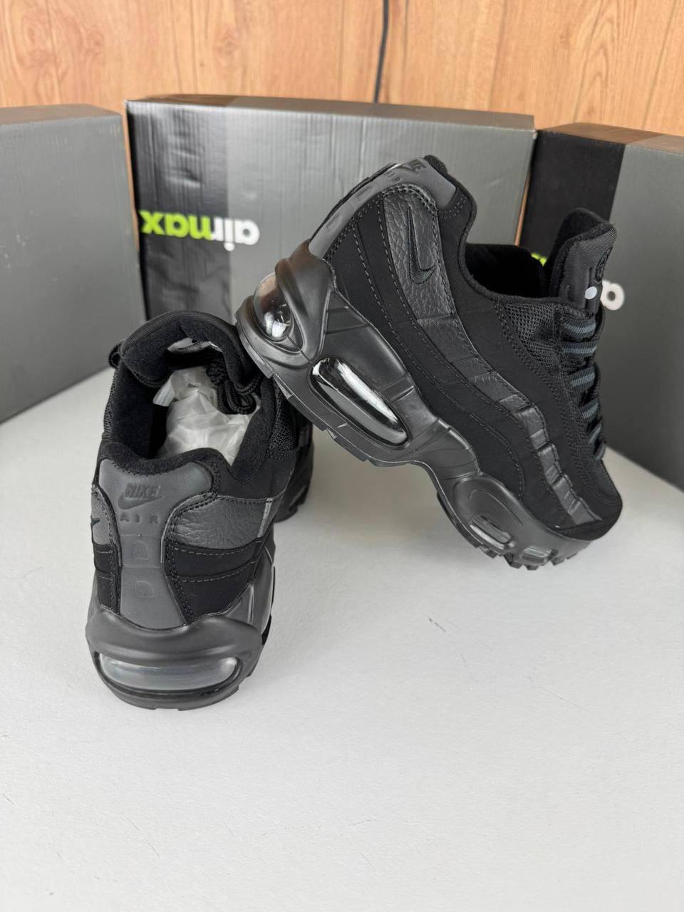 Nike Air Max 95 Essential "Triple Black" Mens Fashion Trainers Best Sale UK Reps AAA Quality