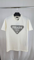 Prada Classic Big Triangle Logo T-Shirts Mens in White Color Best Sale UK Reps AAA Quality