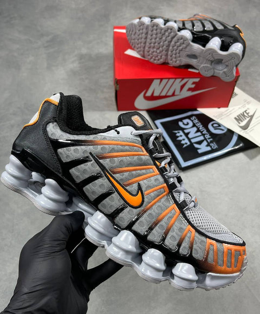 Nike Shox TL Light Smoke Grey / Bright Mandarin Mens Trainers Best Sale UK Reps AAA Quality