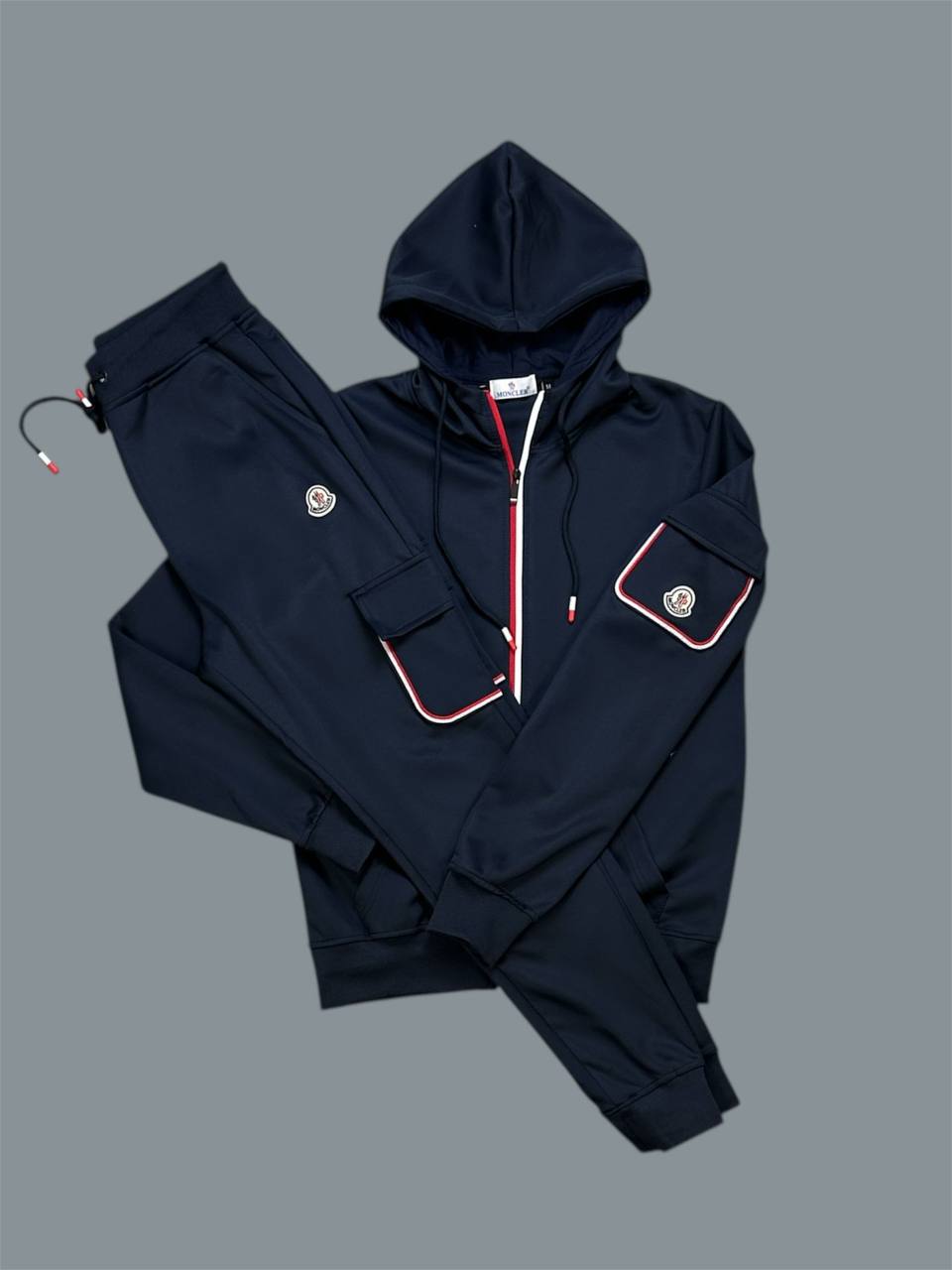 Moncler Tri Color Trimmed Cotton Fashion Tracksuits Mens in 2 Colors UK Reps AAA Quality