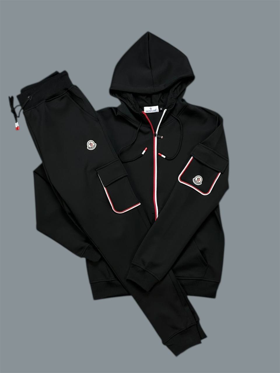 Moncler Tri Color Trimmed Cotton Fashion Tracksuits Mens in 2 Colors UK Reps AAA Quality